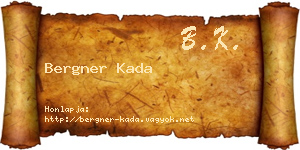Bergner Kada névjegykártya